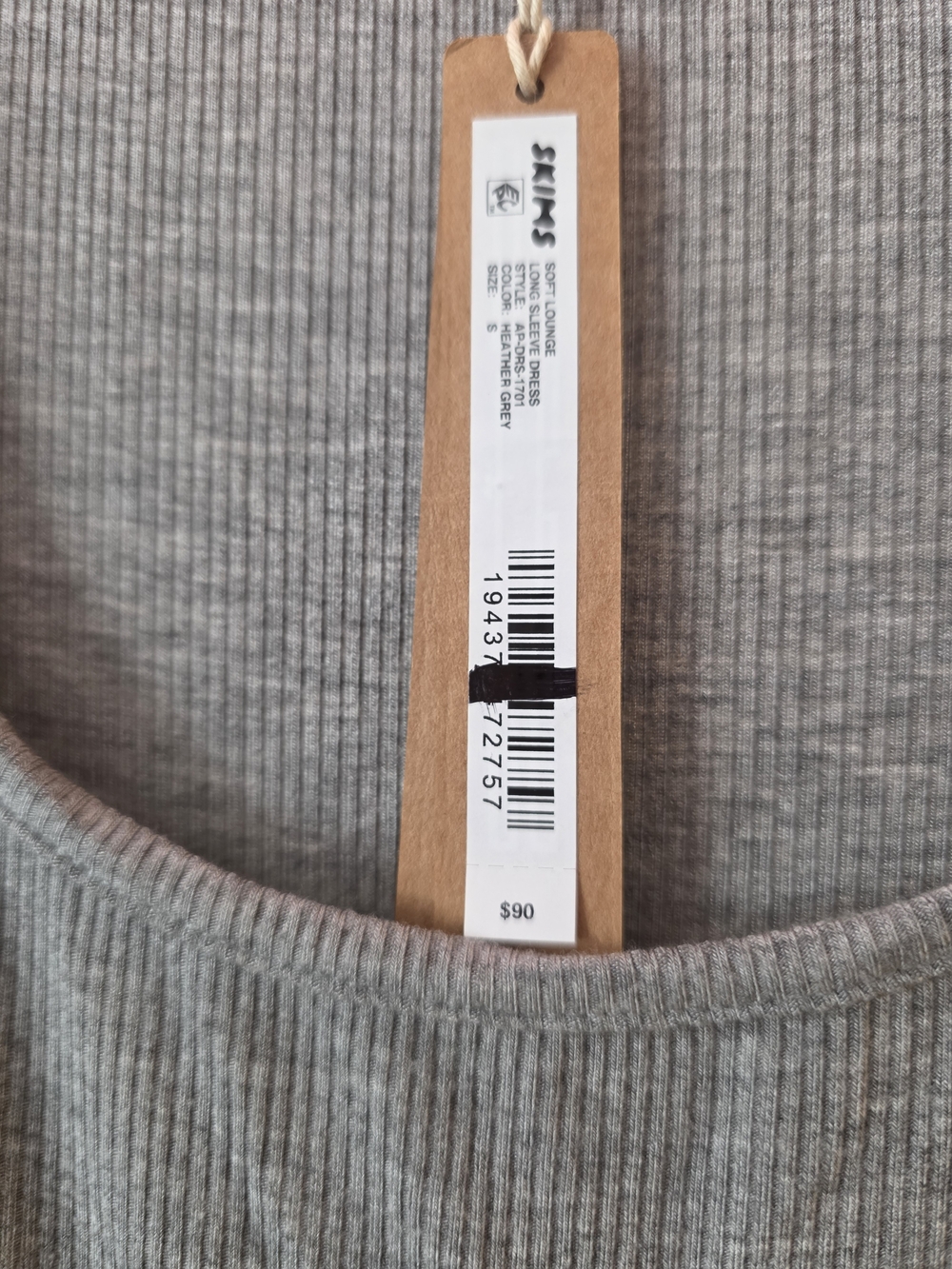 Long Sleeve Scoop Neck Maxi Dress in Gray - Picture 5 of 7